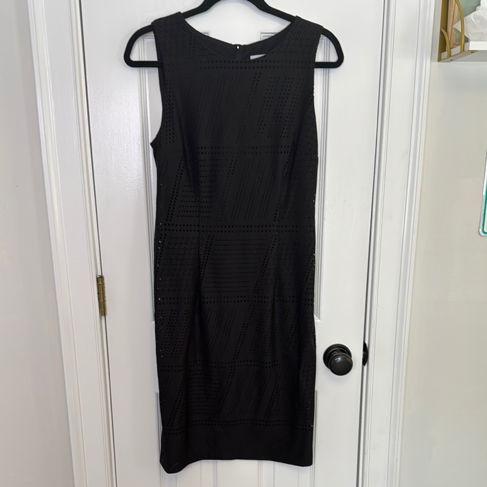 Calvin Klein Black Sheath Dress for Cocktail Night Out Sleeveless Crew Neck - Picture 1 of 7
